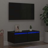 TV ormarić s LED svjetlima crni hrast 75x35,5x25 cm | shoptok.hr