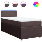 vidaXL Box spring postelja z vzmetnico temno rjava 80x200 cm blago, (21307340) | Shoptok.si