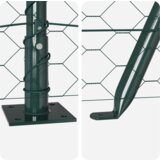 vidaXL Hexagonalna ograja Zelena 1,2x10 m Jeklo, Stebri z osnovnimi ploščami 7 kos Ø32mm 68,5cm Galvanizirano jeklo | Shoptok.si