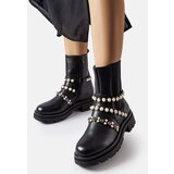 Gemre Black ankle boots embellished with pearls Callicratide | Shoptok.si