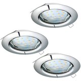 Eglo Set vgradnih LED svetilk Peneto (9 W, Do x Š x V: 7,8 cm x 7,8 cm x 11,5 mm, Krom, 3 kos, Topla bela) | Shoptok.si