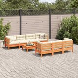  8-dijelni set vrtnih sofa s jastucima voštano smeđi od borovine | shoptok.hr