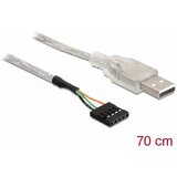 Delock kabel USB 2.0 TipA - 5 pin 0,7m bel 83078, (21028122) | Shoptok.si