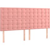  LED uzglavlje ružičasto 180x5x118/128 cm baršunasto | shoptok.hr