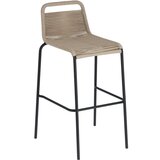 Kave Home bež barski stol z jekleno konstrukcijo glenville, višina 74 cm Cene