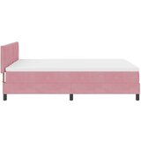 vidaXL Kutna Postelja s Madracem Ružičasta 140x190 cm Baršun | shoptok.hr