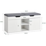 SoBuy klop za čevlje s sedežem v beli barvi v stilu minimalizma, (20814981) | Shoptok.si