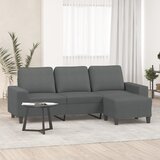 vidaXL Kavč trosed s stolčkom za noge temno siv 180 cm blago Cene