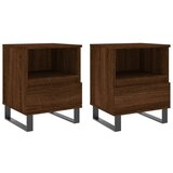  The Living Store Nočna omarica 2 kosa rjavi hrast 40x35x50 cm inženirski les - Nočna Omarica, (21445115) | Shoptok.si