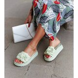 Gemre Green flip-flops with a flower Paciano | Shoptok.si