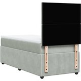 Box spring krevet s madracem svjetlosivi 90x190 cm baršunasti | shoptok.hr