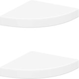  Plutajuće kutne police 2 kom bijele 25 x 25 x 3,8 cm MDF | shoptok.hr