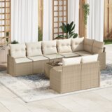 vidaXL 9-dijelni vrtni kauč set s jastučićima smeđi poli ratan | shoptok.hr