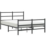 Furnova Kovinski posteljni okvir z vzglavjem in vznožjem črn 140x200 cm, (21935848) | Shoptok.si