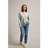 Marisse Women's Sweatshirt Z-Bl-4501 Grey Mel Cene