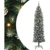 vidaXL Umetno vitko božično drevo med 300 LED Zelena in bela 240 cm | Shoptok.si