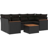  7-dijelni set vrtnih sofa od poliratana s jastucima crni | shoptok.hr