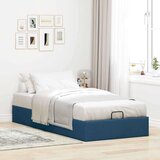 vidaXL Otomanski posteljni okvir brez vzmetnice moder 90x200 cm blago | Shoptok.si