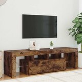 TV ormarić s LED svjetlima boja dimljenog hrasta 140x36,5x40 cm | shoptok.hr