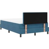 vidaXL Postelja z vzmetnico in LED osvetlitvijo Temno modra 120x200 cm Žamet, (22050356) | Shoptok.si