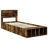  Krevetna konstrukcija s policom Dimljeni hrast 100 x 200 cm | shoptok.hr