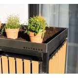  Westman - Spremište za 2 kante za smeće s krovom za biljke Planta | srebro | 2x240L | 84x134x124 cm - BRANDED IN GERMANY | shoptok.hr