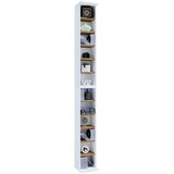 MID.YOU REGAL ZA CD-JE 21/180/20 cm bela, medeni hrast | Shoptok.si
