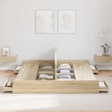 Krevet s ladicama Sonoma hrast 200 x 200 cm Konstruirano drvo | Eponuda.ba
