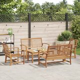  Sjedeća garnitura za vrt 5 pcs Prirodna Čvrsto teak drvo | Eponuda.ba