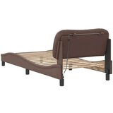  Okvir kreveta s LED svjetlima smeđi 90 x 190 cm od umjetne kože | shoptok.hr