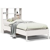 vidaXL Krevet s regalom za knjige bez madraca bijeli 90x190cm borovina | shoptok.hr