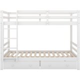 Lumor Lesena pogradna postelja s predali in lestvijo - 140x200 cm - bela, (22068459) | Shoptok.si