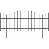  Vrtna ograda s vrhom koplja Čelik 537x125 cm Crna | shoptok.hr