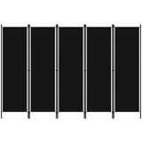 vidaXL Paravan 5-delni črn 250x180 cm | Shoptok.si