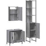 vidaXL 3-dijelni set kupaonskog namještaja siva boja hrasta drveni | shoptok.hr