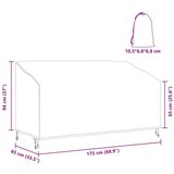  Pokrivač za vrtnu klupu Crna 175 x 85 x 65 / 94 cm 420D tkanina | shoptok.hr