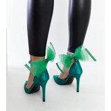 Gemre Green heels with a bow Ilaysa | Shoptok.si
