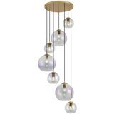 QAZQA Art Deco viseča svetilka zlata z mavričnim steklom 7-luči - Sandra | Shoptok.si