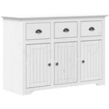  Visoka komoda BODO bijela 115,5x43x200,5 cm od masivne borovine | shoptok.hr