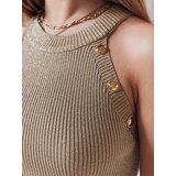 DStreet Sukienka midi prążkowana GLAMMID ciemnobeżowa | shoptok.hr