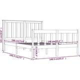  Posteljni okvir iz trdne borovine 135x190 cm, (20905260) | Shoptok.si