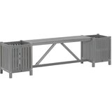  Vrtna klupa s 2 sadilice 150 cm masivno bagremovo drvo siva | Eponuda.com