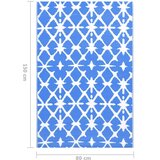 Vanjski tepih ARAKIL plavo-bijeli 80 x 150 cm PP | shoptok.hr