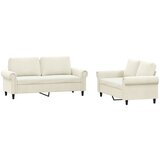 VidaXL 2-dijelni set sofa s jastucima krem baršunasti VidaXL 2-dijelni set sofa s jastucima krem baršunasti Slike