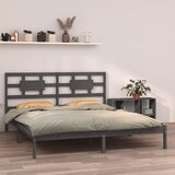 Maison Chic Posteljni okvir - Dvoposteljna postelja - Zakonska postelja siv iz trdnega lesa 200x200 cm-J5459, (21768791) | Shoptok.si