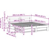  Konstrukcija postelje z vzglavjem Voskast rjav 200 x 200 cm, (5000126950) | Shoptok.si