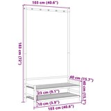  Stalak za odjeću s policama 103 x 40 x 183 cm od bambusa | shoptok.hr
