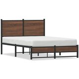 vidaXL Metalni okvir kreveta s uzglavljem smeđa boja hrasta 120x190 cm | shoptok.hr
