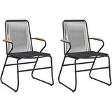  3-dijelni vrtni blagovaonski set od PVC ratana crni | shoptok.hr