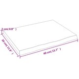  Zidna polica tamnosmeđa 40x30x2 cm od obrađene hrastovine | shoptok.hr